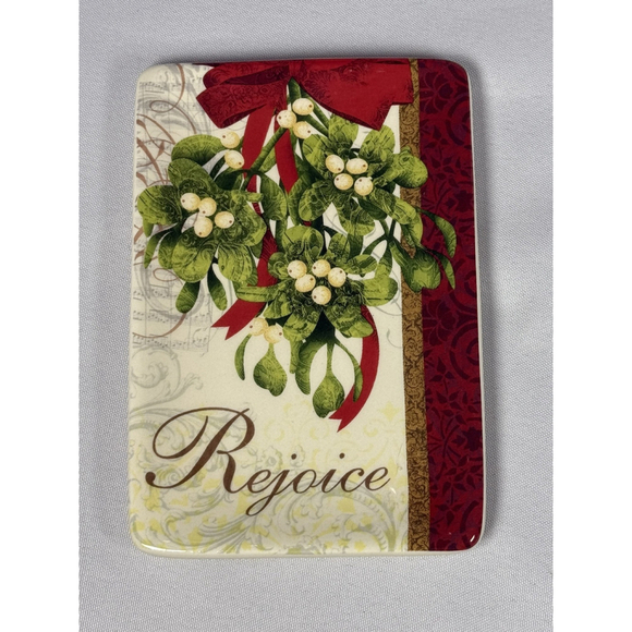 Cracker Barrel Season of Peace Lori Siebert Small Tray Rejoice Christmas Trinket - Picture 1 of 4